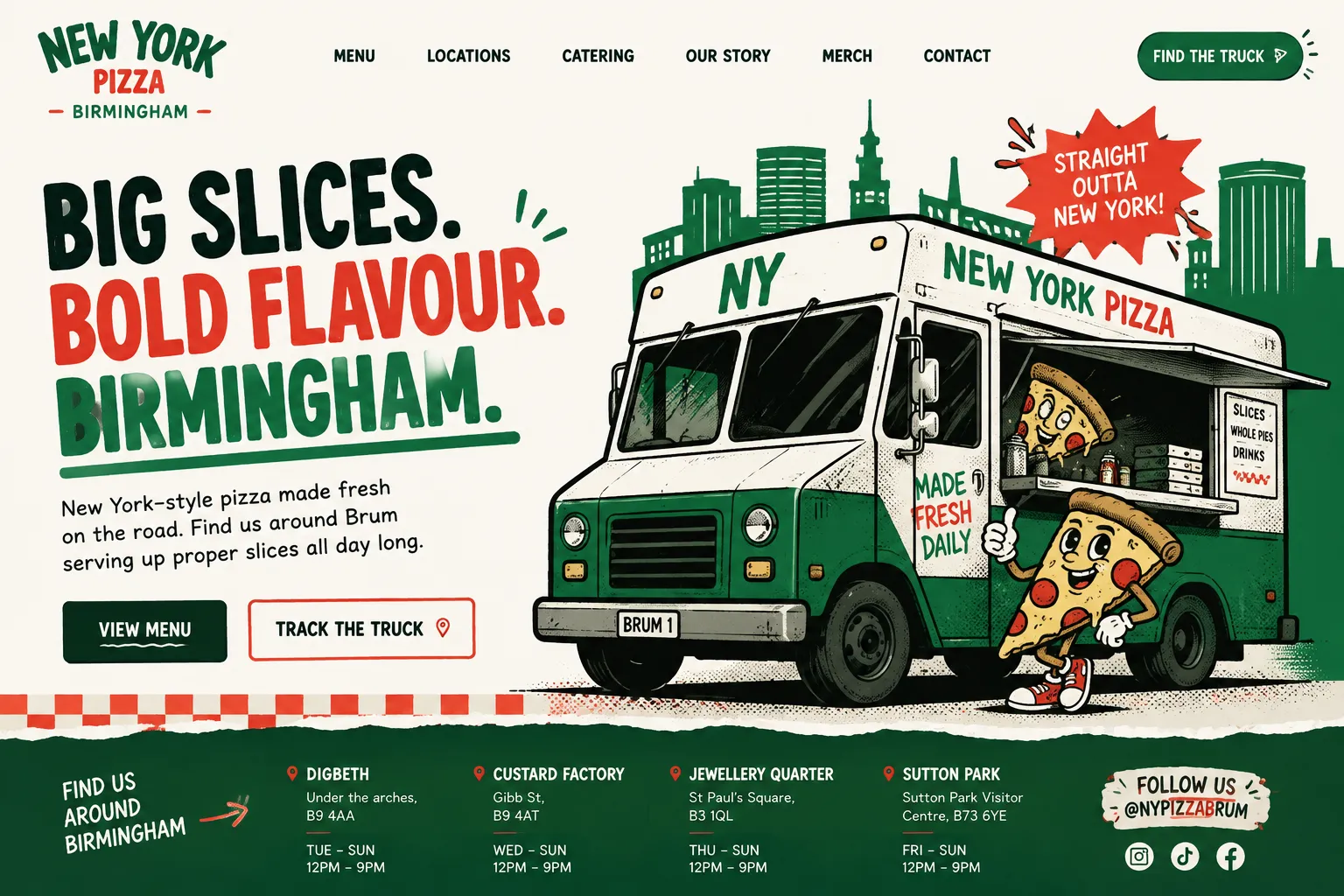 New York Pizza Birmingham - pizza truck concept site by Loudhook